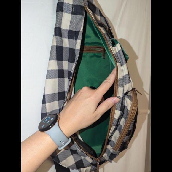 KAVU Original Rope Sling Lightweight Crossbody Plaid Bag/Checkered - Picture 4 of 6